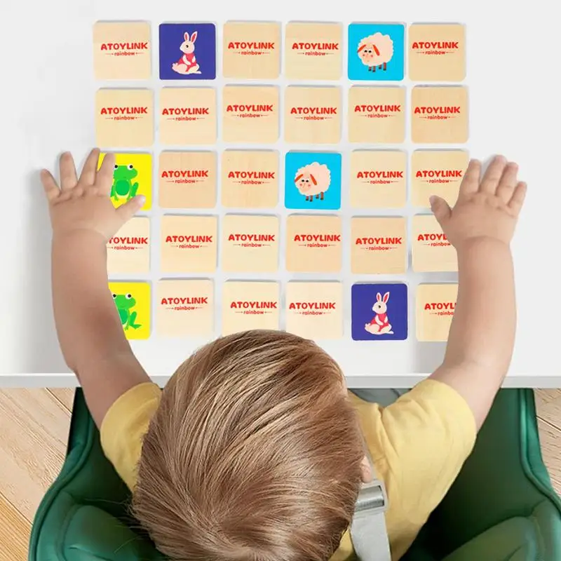 Wooden Matching Cards Interactive Wooden Matching Cards Games Preschool Flash Learning Games Concentration