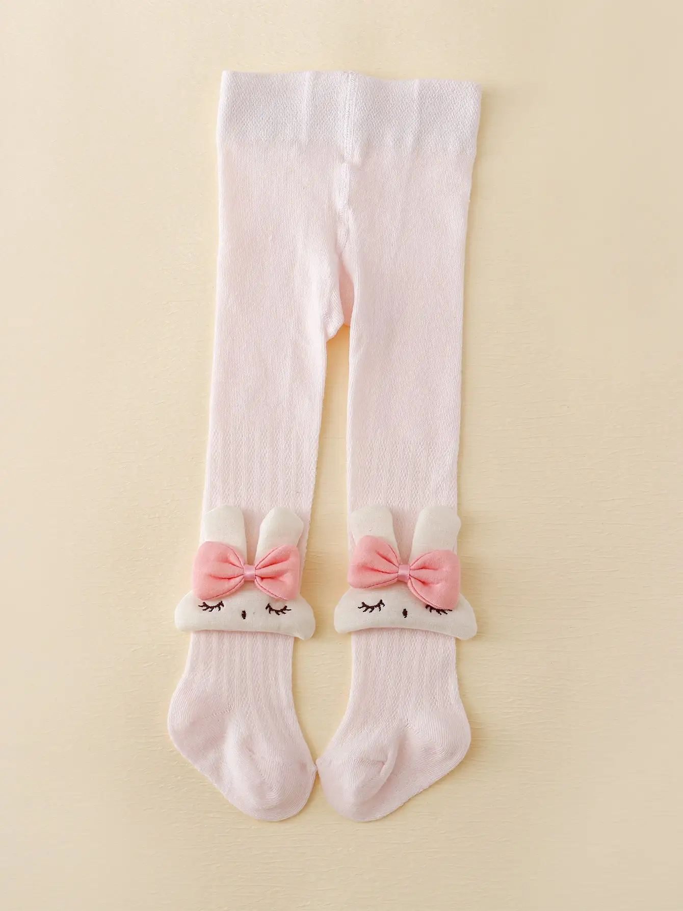 2pairs Kids Rabbit Bow-Knot Decor Fabric Tights For Daily Wear