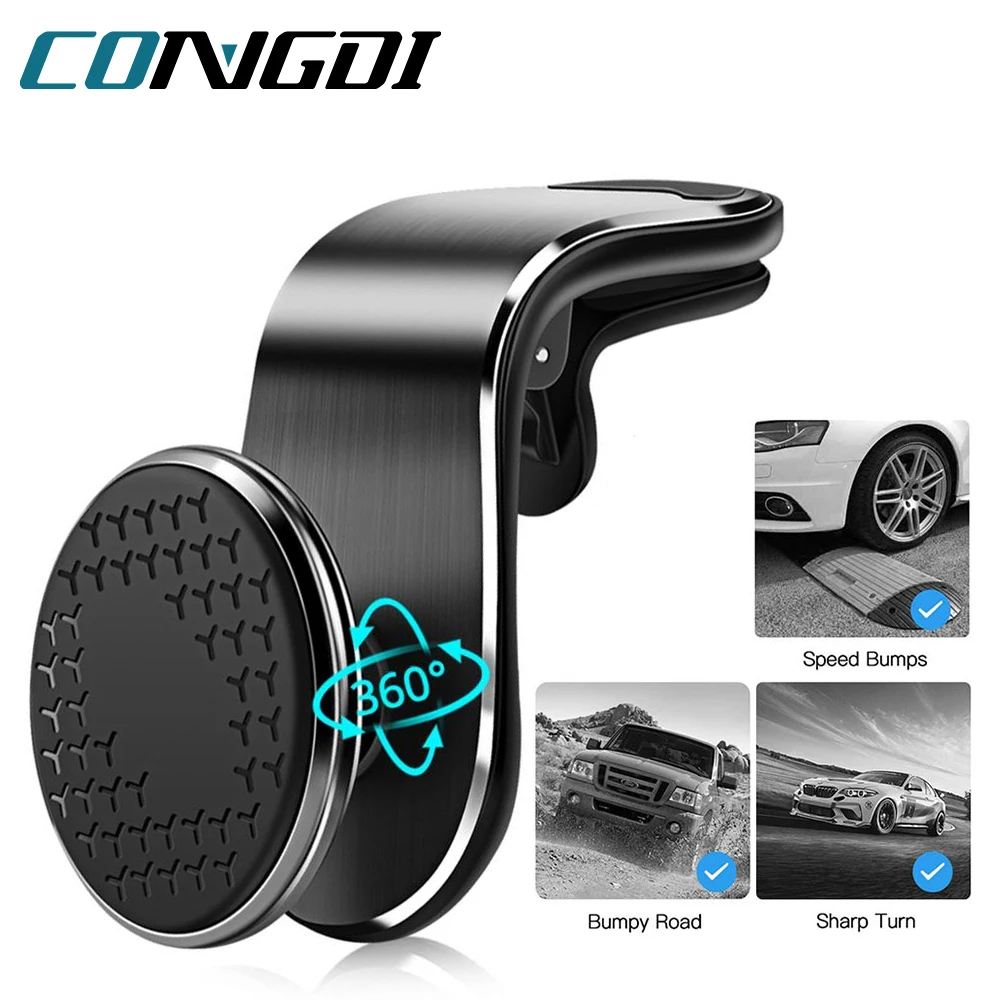 Magnetic Car Phone Holder Air Vent Clip Mount Rotation Cellphone