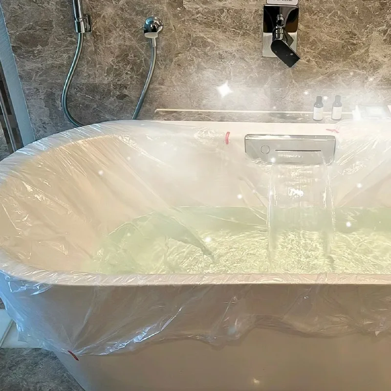 1-6PCS Bath Bag Travel Disposable Bathtub Cover Portable Bath Bucket Film Easy Liner Thickened Travel Hotel Shower Bags 1.2*2.6m 3