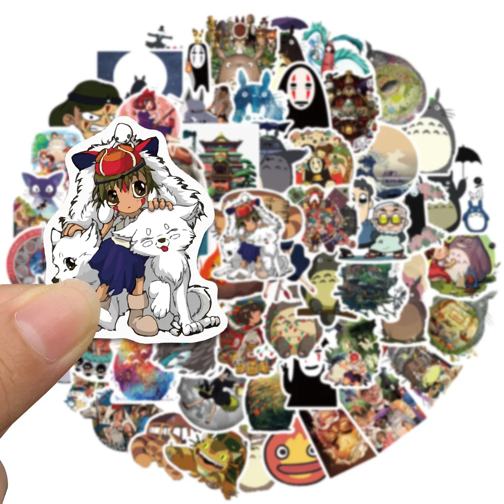 10/25/50/100Pcs Ghibli Hayao Miyazaki Stickers Cartoon Graffiti Decals Helmet Skateboard Laptop Motorcycle Sticker Toys Decor 3