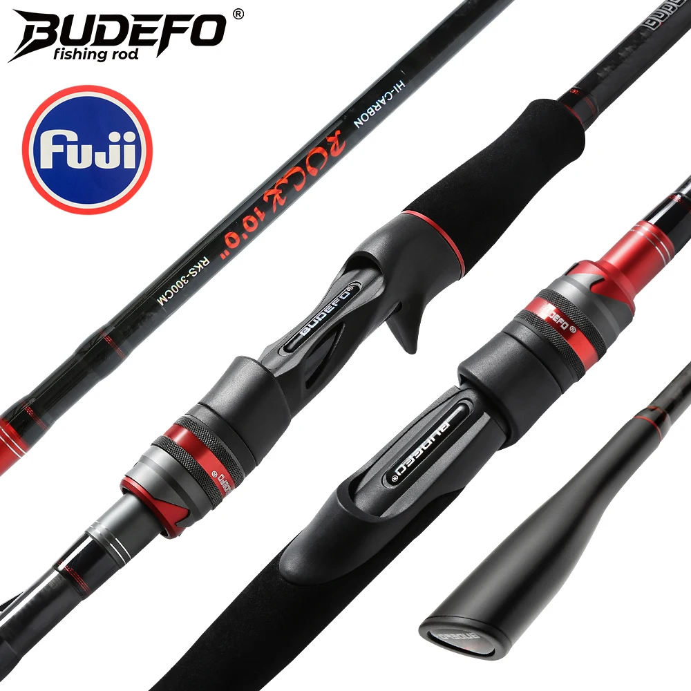 BUDEFO ROCK カーボン製スピニング/キャスティングフィッシングロッド 1.98m 2.28m 2.43m 2.58m 2.70m 3.00m ベイトキャスティング FUJIガイド搭載 ファストロッド