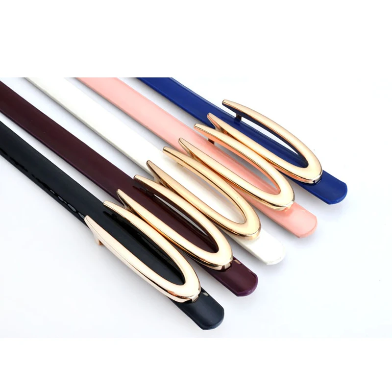 Elegant Gold Buckle Genuine Leather Women's Belt
