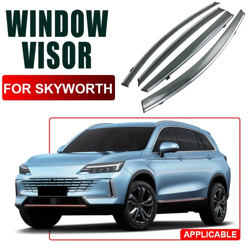 

4pcs PC For SKYWORTH HT-i EV6 2022-2025 Car Window Visor Waterproof Protect Sunny Rainy Shelter Auto External Accessories