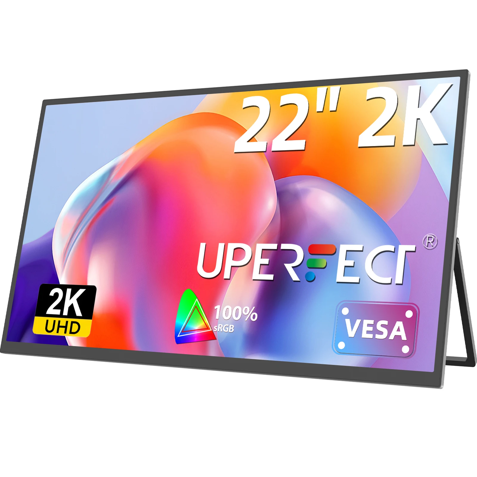 UPERFECT 22" 2560 * 1440 moniteur de jeu portable 16: 9 ordinateur portable étend l'écran de voyage Mini PC Eye Care LED Display avec VESA pour PS5 / 4 Mac PC USB C Second Monitor Portatil