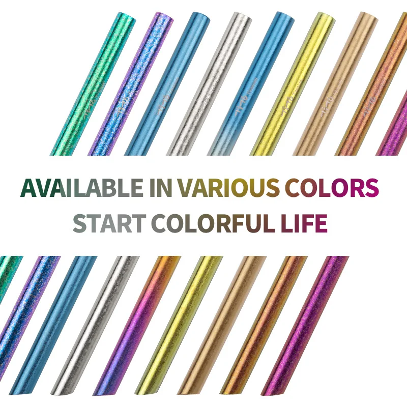 Milk Tea Pure Titanium Straws 12mm with Cleaning Brush titanium tableware