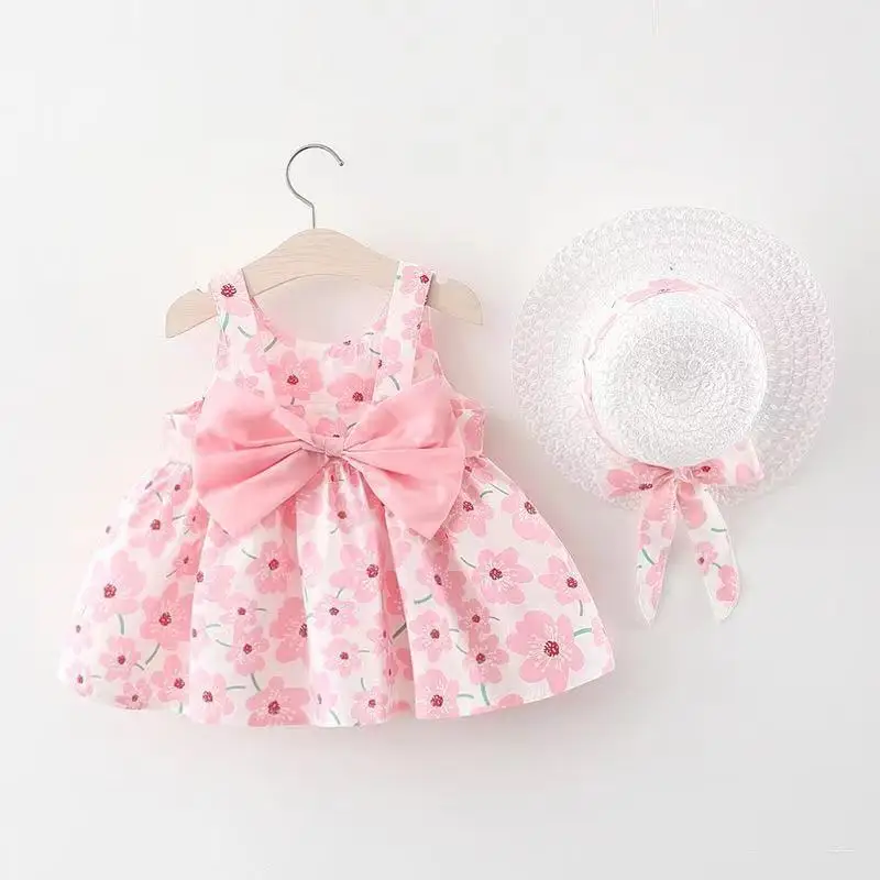 Pink Floral Princess Dress For Baby Girl Clothing Infant Costume Lovely