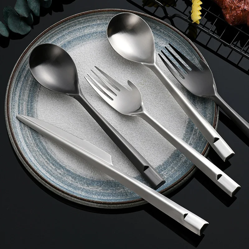 30 Satz/los Besteck Set Ellgant Westlichen Geschirr Edelstahl Messer Gabel Löffel Set Splitter Geschirr Küche Untensils – Detail 5