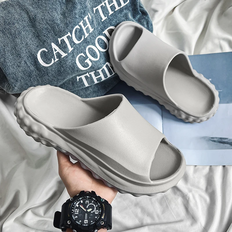 

Slipper For Men Summer Indoor Outdoor Mans Casual Shoes Trendy All-match Platform Lightweight Non-slip Men's Shoe Young Fashion