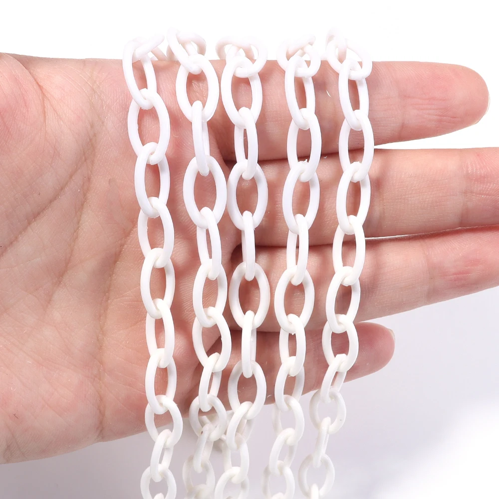 Vibrant Multicolor Plastic Chain Set for DIY Jewelry and Accessories (5 Pieces, 50cm Each)