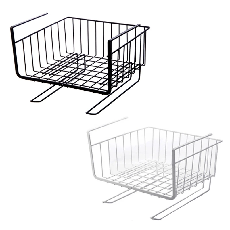 Under Shelf Storage Cupboard Hanging Iron Cabinet Closet Hanger Metal Mesh Baske