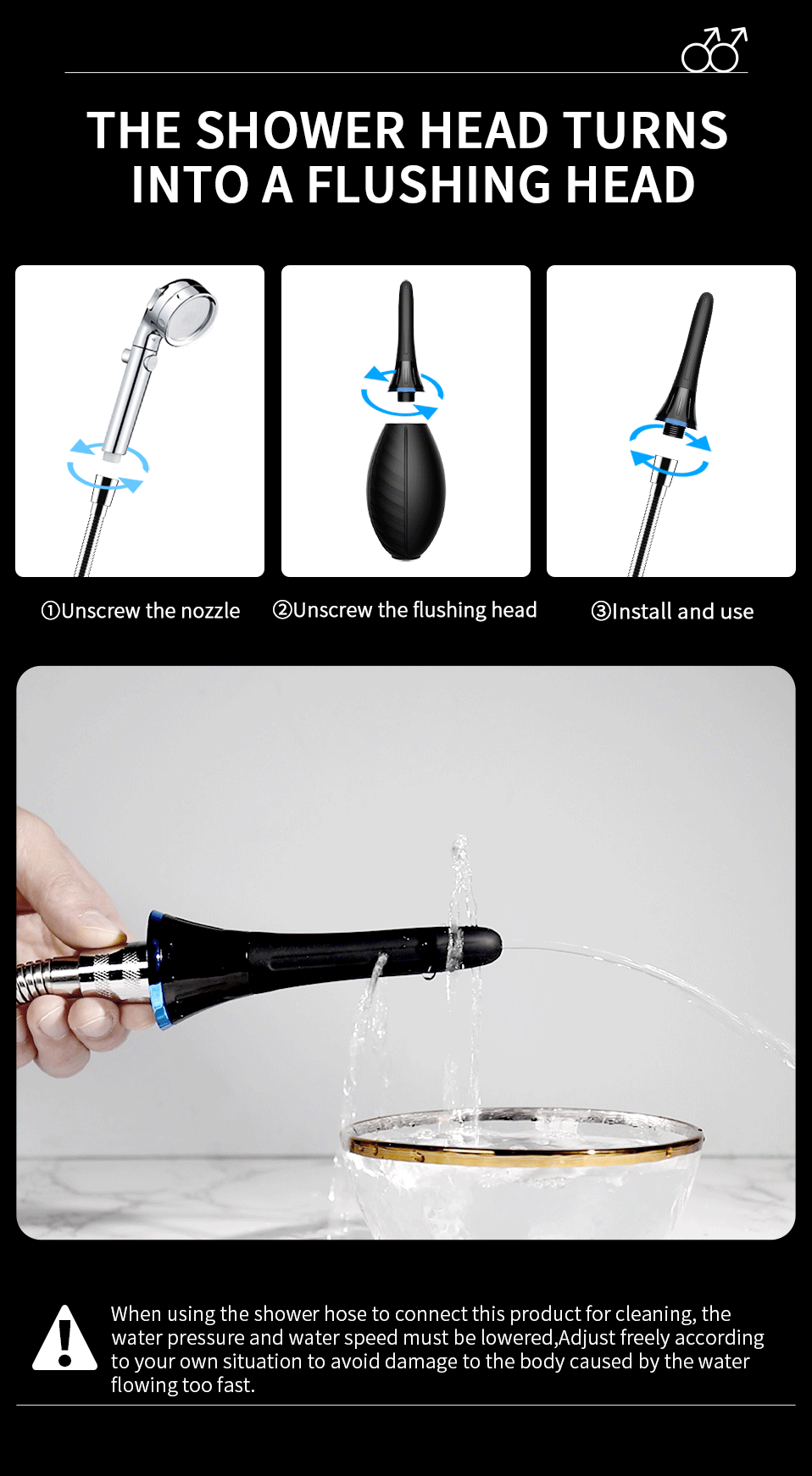 Douche anale en silicone pour adultes, nettoyant pour vagin et anus, jouets sexuels, laveuse