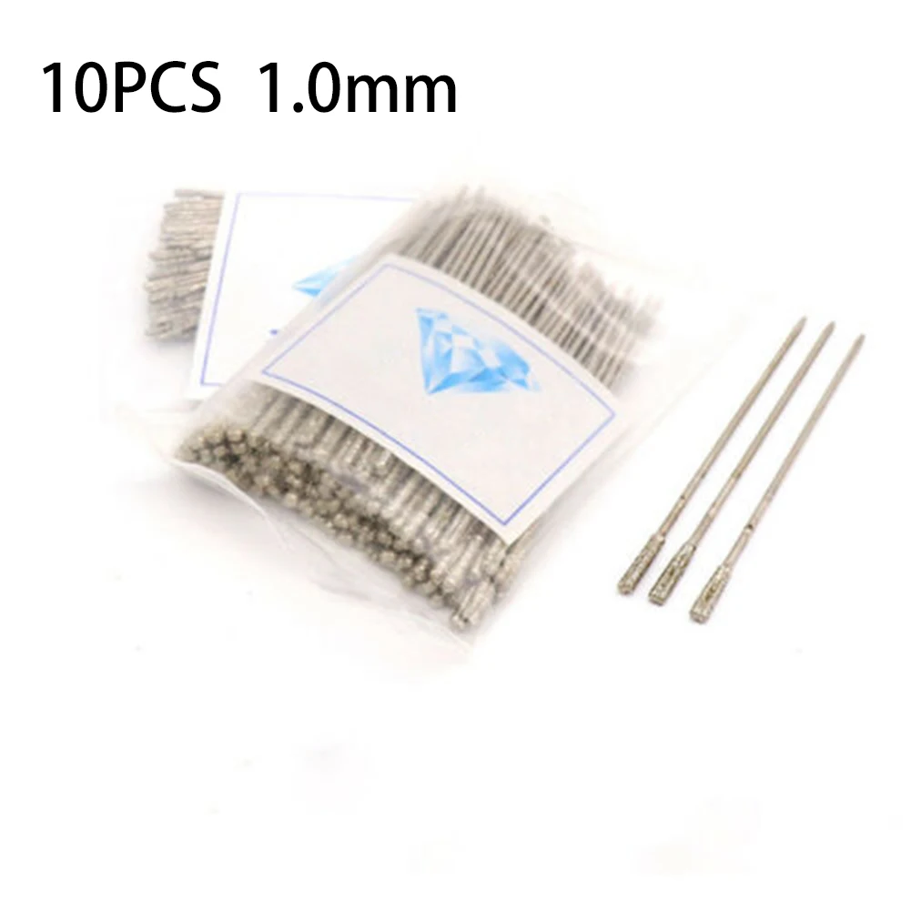 1-2.4mm Diamond drill bit For jade stone jewelry hollow saw Tile glass drill bit 10pcs New High Quality Useful jewellery making 5pcs lot 5 inch needle files diamond file set jewelry filing ceramics tile glass metal