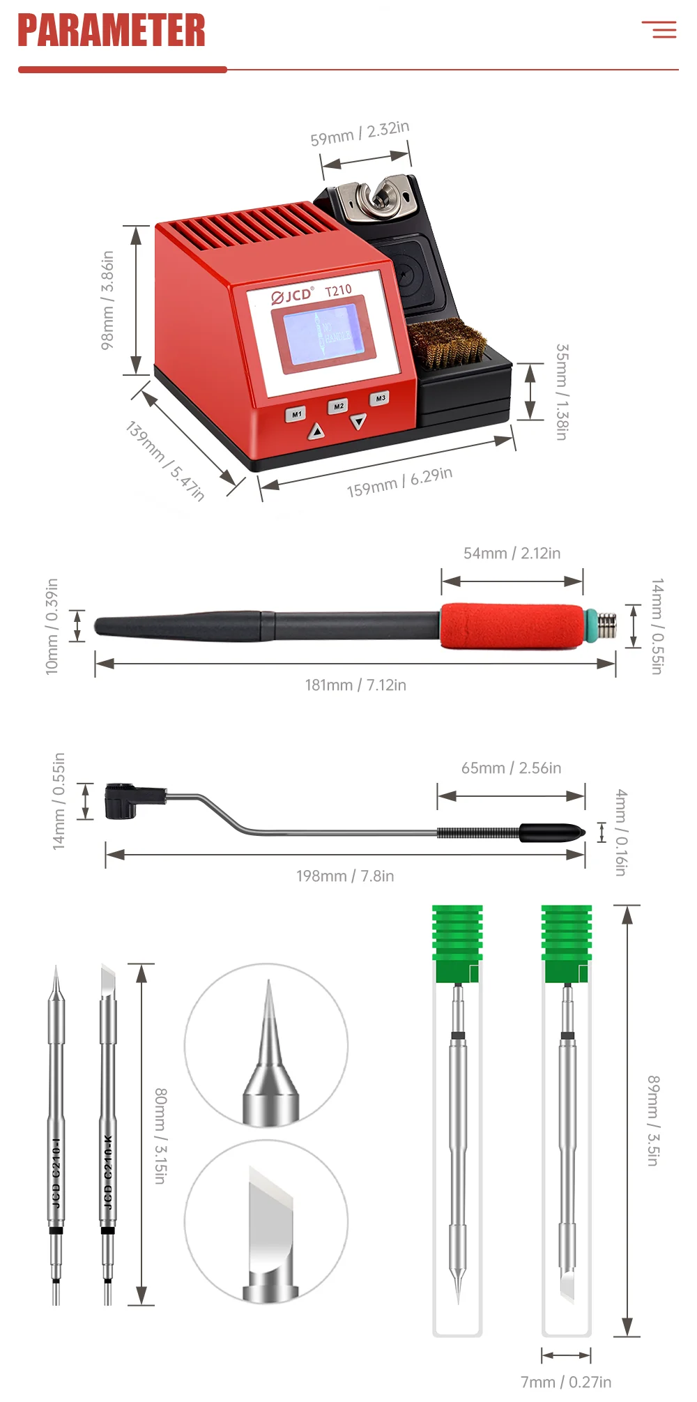 Soldering Iron Staion Repaid Heating Solder Iron Handle HD Display 2s Melting Ti