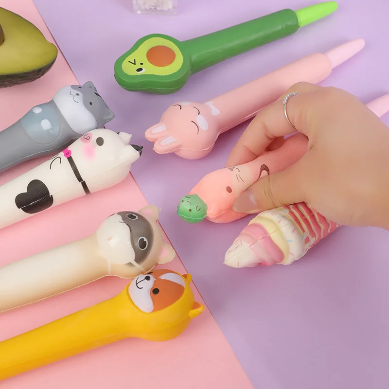 

1 Pieces Cute Soft Gel Pen Kawaii Stationery Office School Supply Slow Rebound Creative Decompression Neutral Pen Cartoon Pen