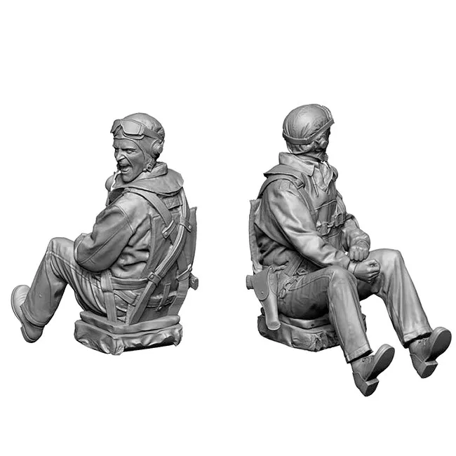 1/32 레진 군인 모델 키트 피규어 무색 및 자체 조립(2인용) A-2272