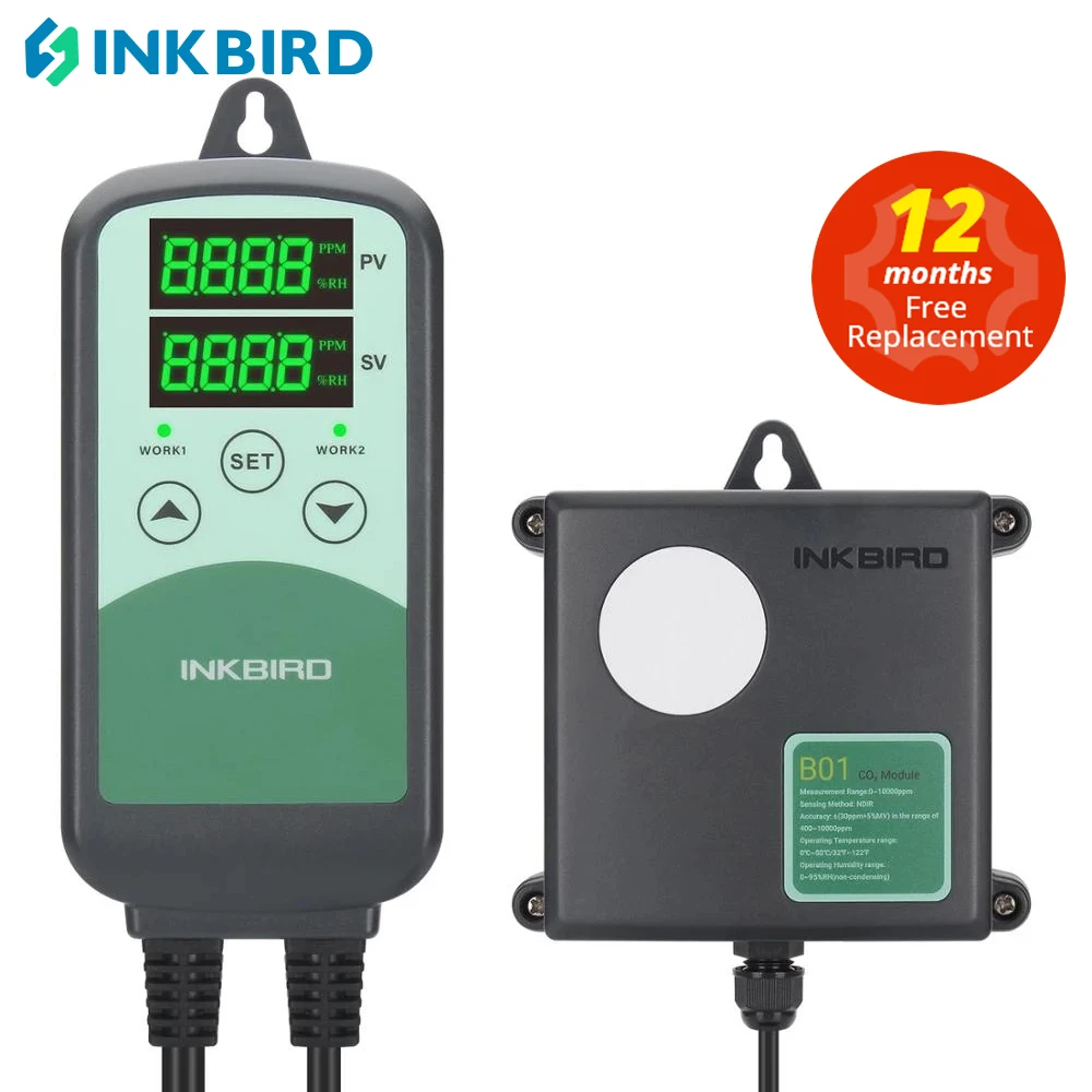 Inkbird Icc-500T Digitale Co2 Controller Programmabile Co2 Controller & Monitor Per Le Industrie Agricole Del Bestiame Ventilazione