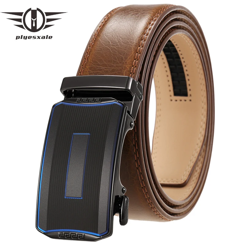 

3.5cm Width Black Red Brown Leather Belts For Men Automatic Buckle Luxury Cinturones Hombre Mens Belts Casual No Holes G348