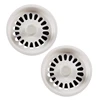 2X Food Waste Stopper Spin Lock Sink Drain Strainer 3.1 Inch Dia White Black Plastic 1