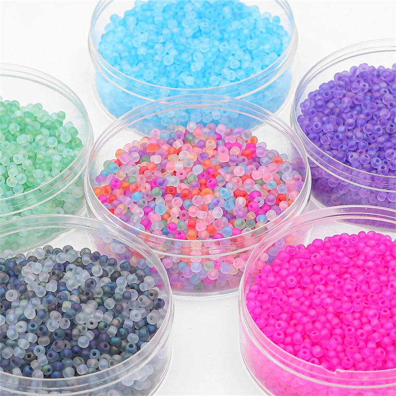 2/3/4mm Frosted Multi-Color Glass Rice Beads - DIY Jewelry (Earring/Bracelet/Necklace) 10g/Bag ≈660/220/100pcs 0.8mm Aperture