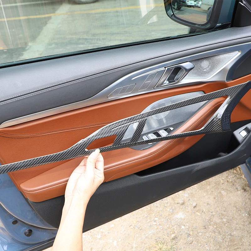 

Для BMW 8 серии G14 G15 G16 2018-2023 интерьерная панель автомобиля внутренняя отделка из настоящего углеродного волокна аксессуары для интерьера