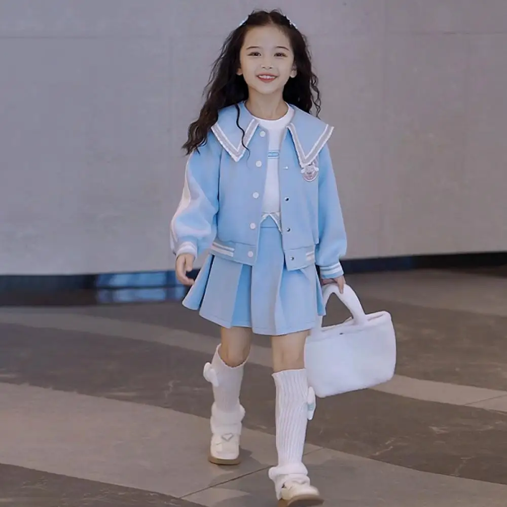 Anime Sanrio Cinnamoroll Girls zestaw strój baseballowy Preppy