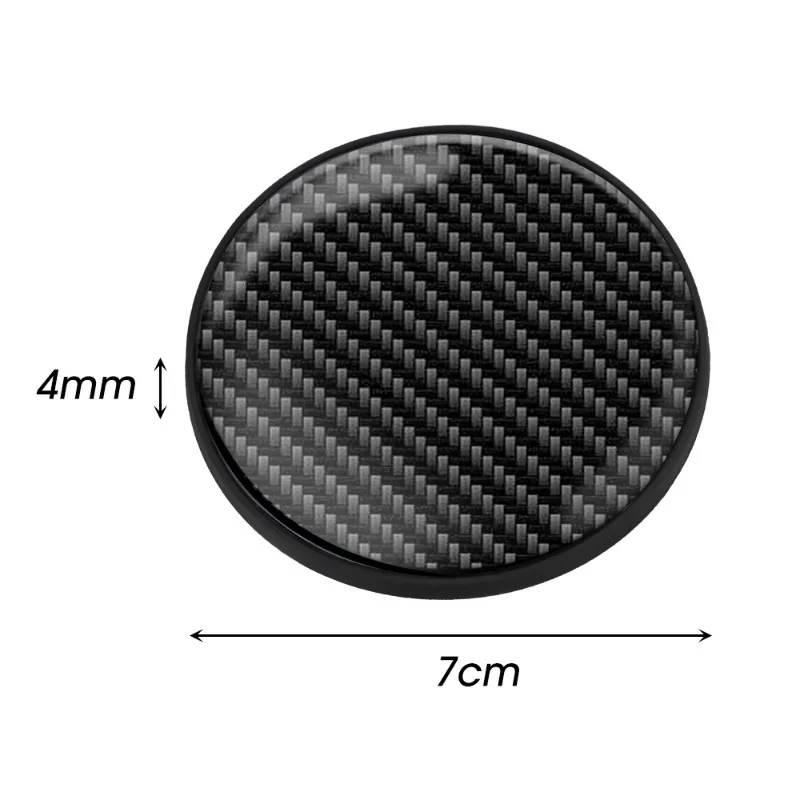 1/2PCS Carbon Fiber Car Water Coaster Cup Mat Bottle Holder Anti-Slip Pad Soft Silica Gel Interior Decoration Car Accessories