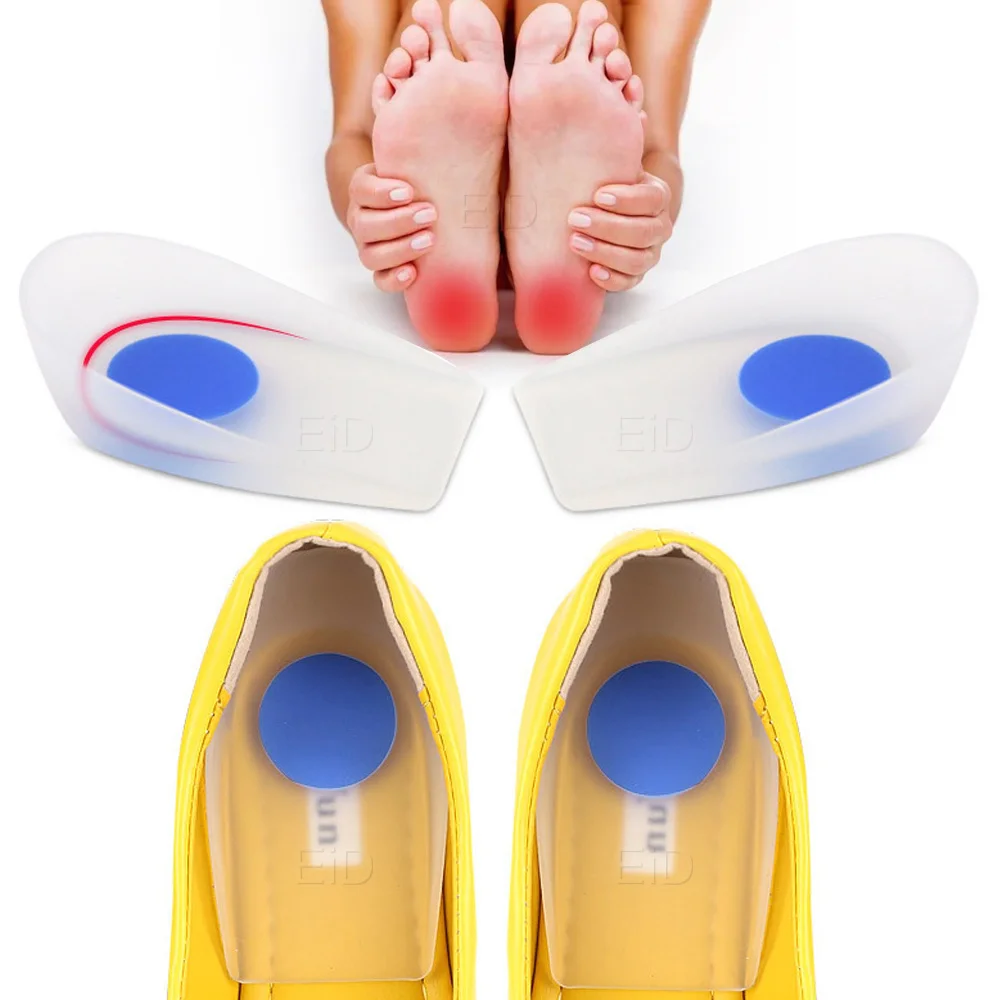 Silikon-Gel-Fersenpolster für Plantarfasziitis, Schmerzlinderung, Stoßdämpfung, Fußpflege, Einlegesohle, Höhenerhöhung, Kissen, Unisex – Detail 16
