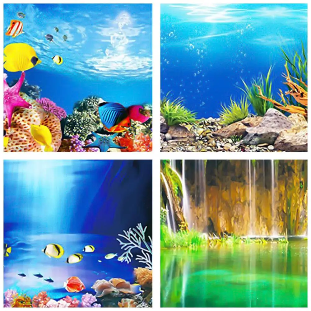 Aquarium Background Poster Self-adhesive 3D PVC Sticker for Fish Tank fish tank backdrop aquarium sticker