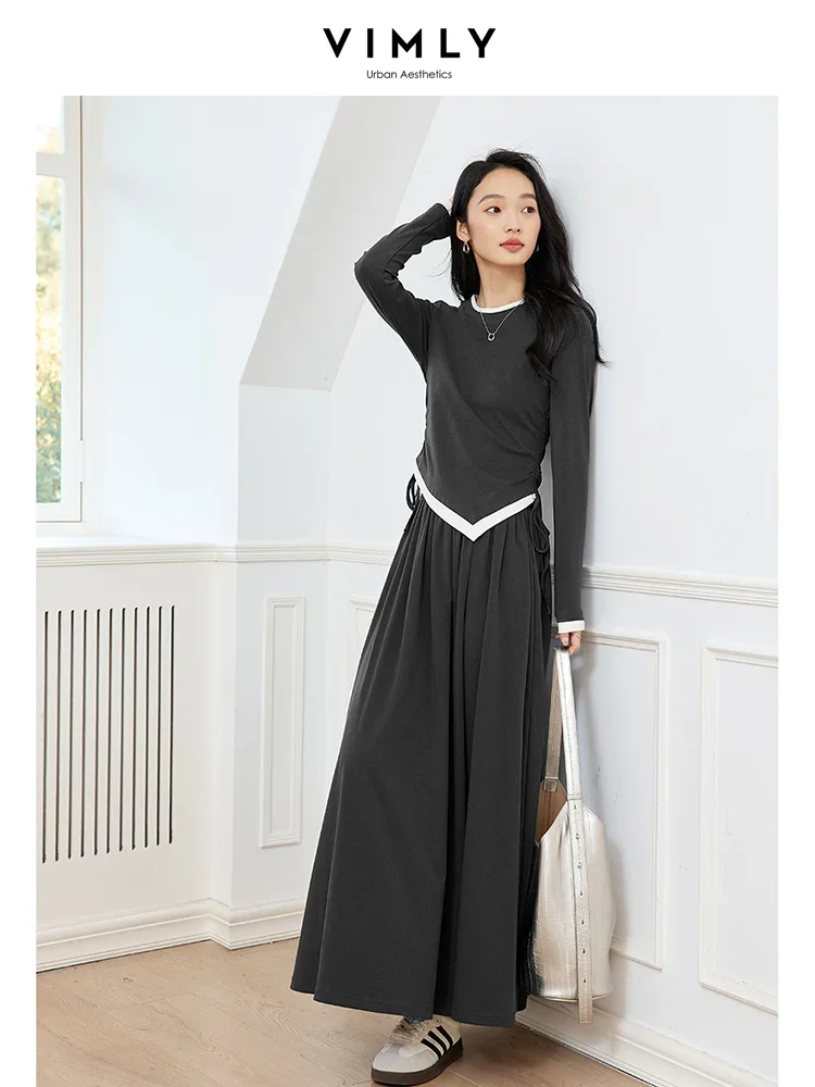 Conjunto Falda Midi Falda Chandal Gris Falda Midi Punto Chándal