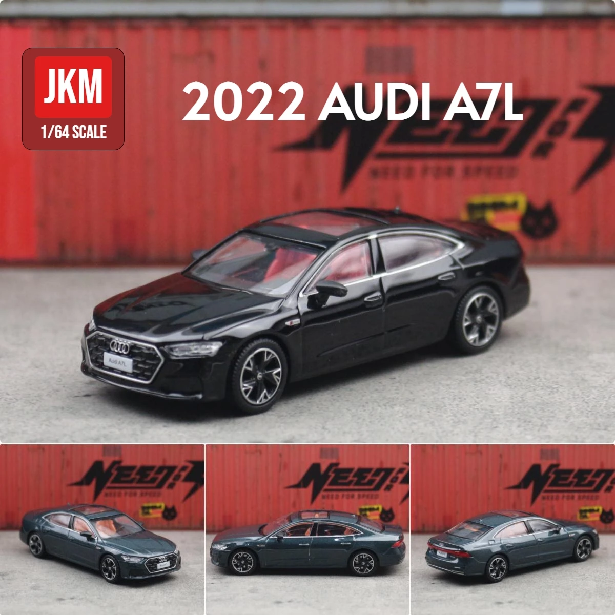 Jkm 1/64 audi a8 a7 modelo em miniatura 1:64 carro de brinquedo