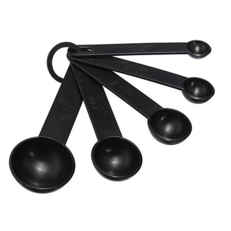 10PCS Black Set Plastic Measuring Spoon Measuring Cup Baking Weighing Tool Milk Powder Spoon Graduated DIY Household TMZ plastic measuring cup kitchen measuring spoons measuring spoon set measuring cup and spoon set