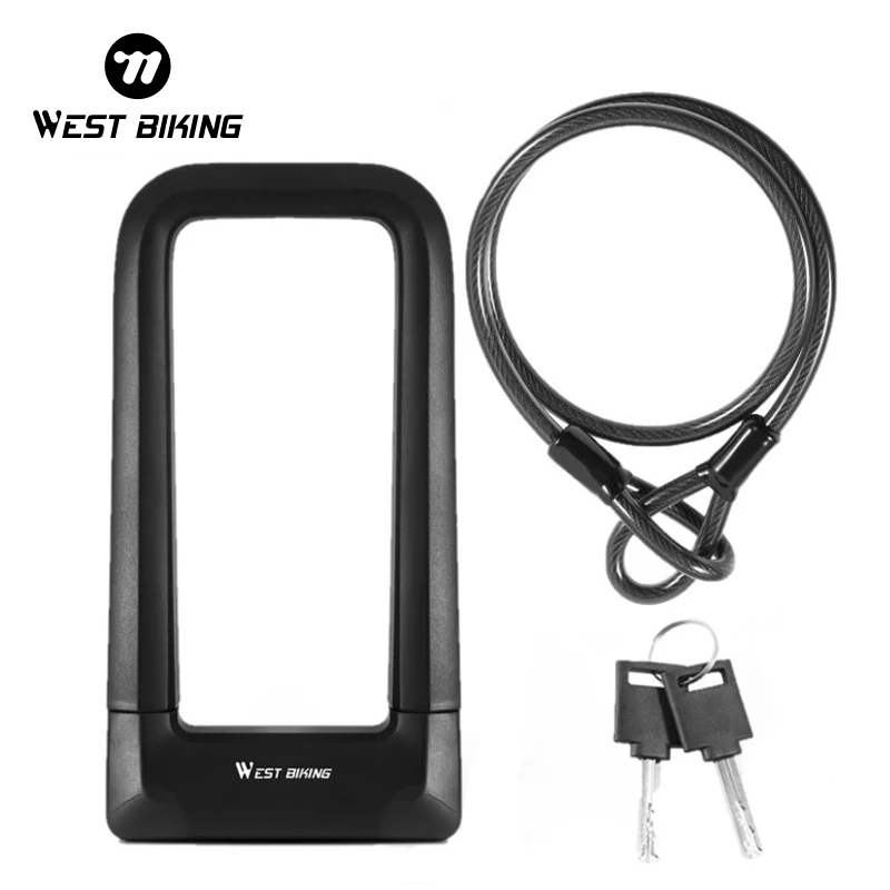 Lucchetto A Cavo WEST BIKING Per Bici – Impermeabile, In Acciaio E PVC, 110cm, Nero