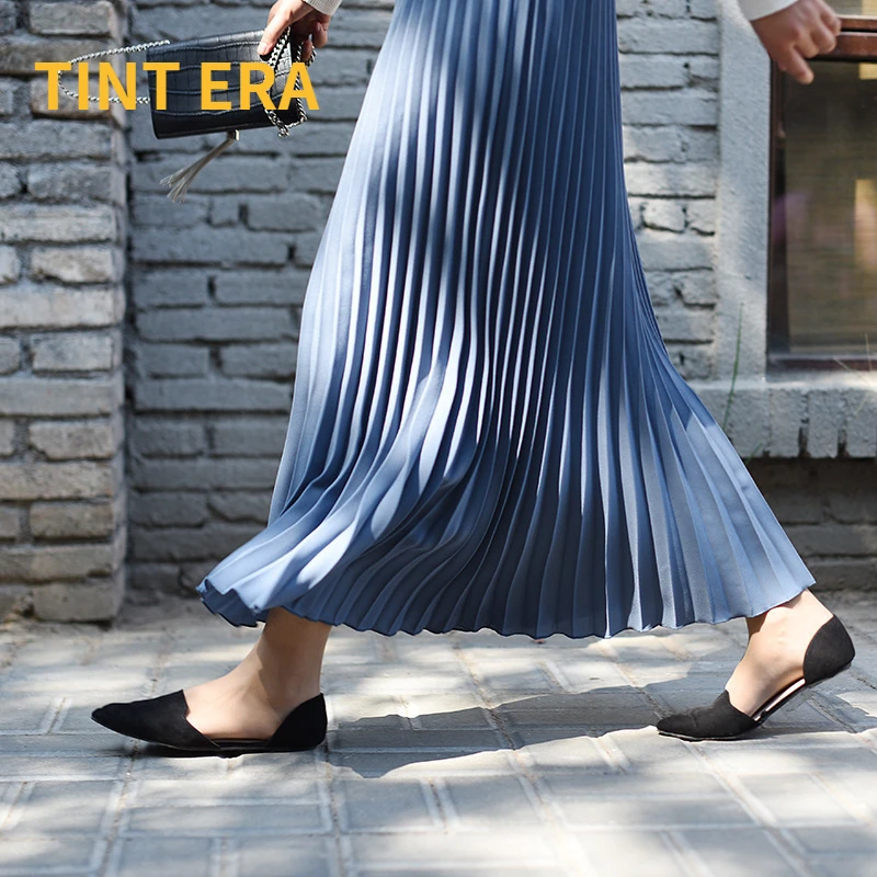 white pleated skirt TINT ERA High Waist Skirt Spring Autumn New Temperament Thin Chiffon Hand-pressed Crepe Pleated Large Swing A-line Skirts Women crop top and skirt