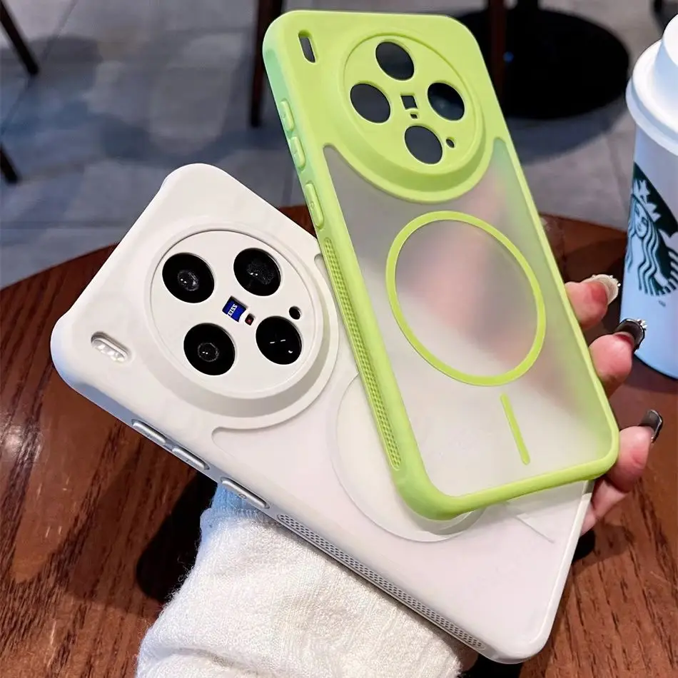 Enhanced Magsafe-Compatible Matte Clear Cooling Case with Wireless Charging