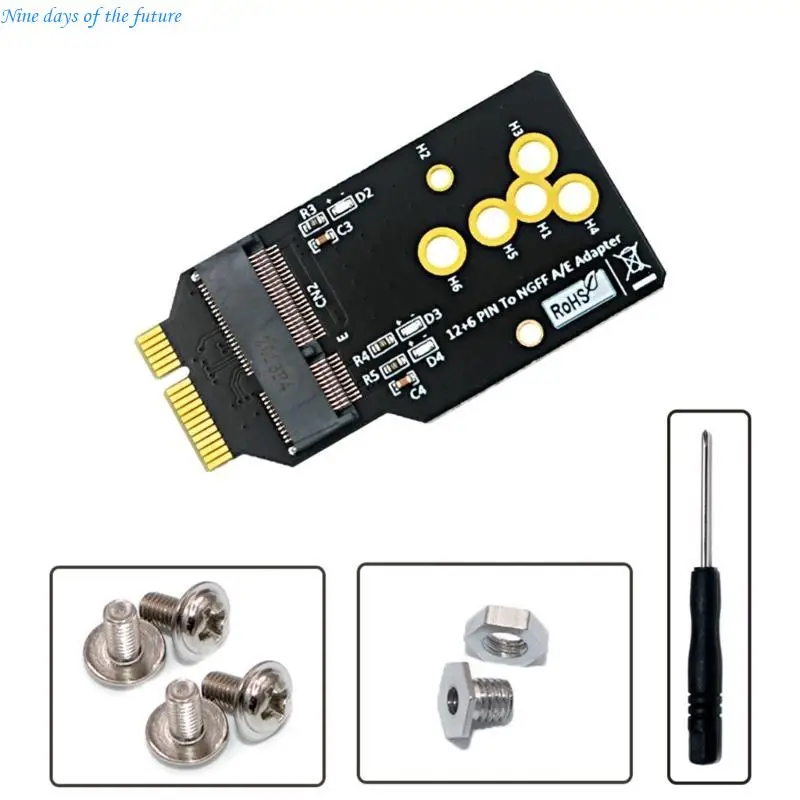 AX200/201/210 WIFI6 모듈-NGFF 2230 M.2 E65A 용 BCM94360CS2/BCM943224PCIEBT2 카드 교체 용 12 + 6 핀 어댑터 카드