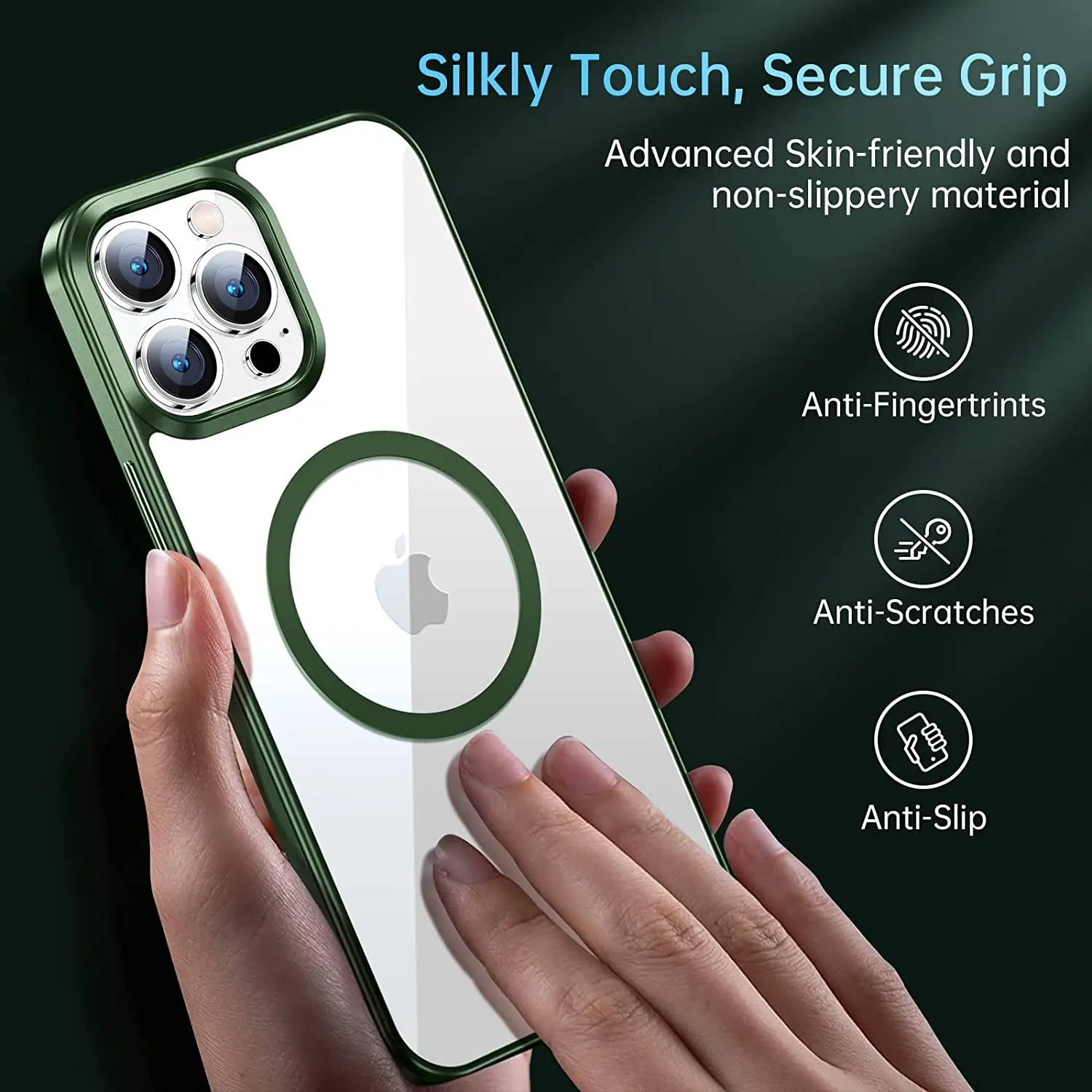 Deluxe Green MagSafe-Compatible Luxury Phone Case Cover Accessory