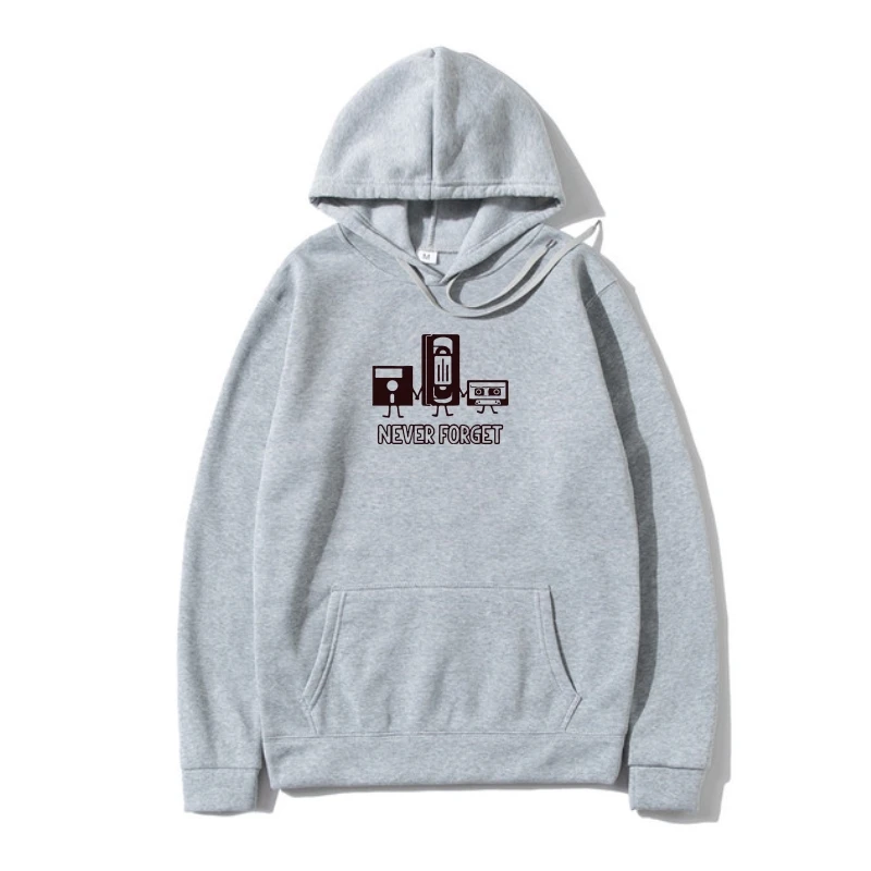 

Summer Fashion Stree Warm Outerwear 100% Cotton Man Never Forge Funny Retro Guys Male Hoody Sweater Outerwear Outerwear