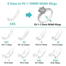 

8pcs/set Ring Size Regulator Silicone Invisible Clear Ring Size Adjuster Resizer Loose Rings Reducer Ring Sizer Fit Any Rings
