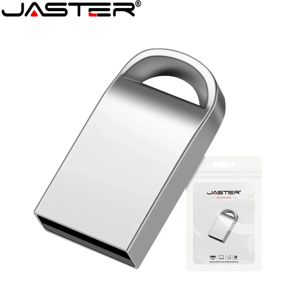 Jaster Super Mini Metal 10 teile/los USB-Flash-Laufwerk kostenlos angepasste Logo Memory Stick schwarz Silber Pen Drive mit Schlüssel bund u Disk