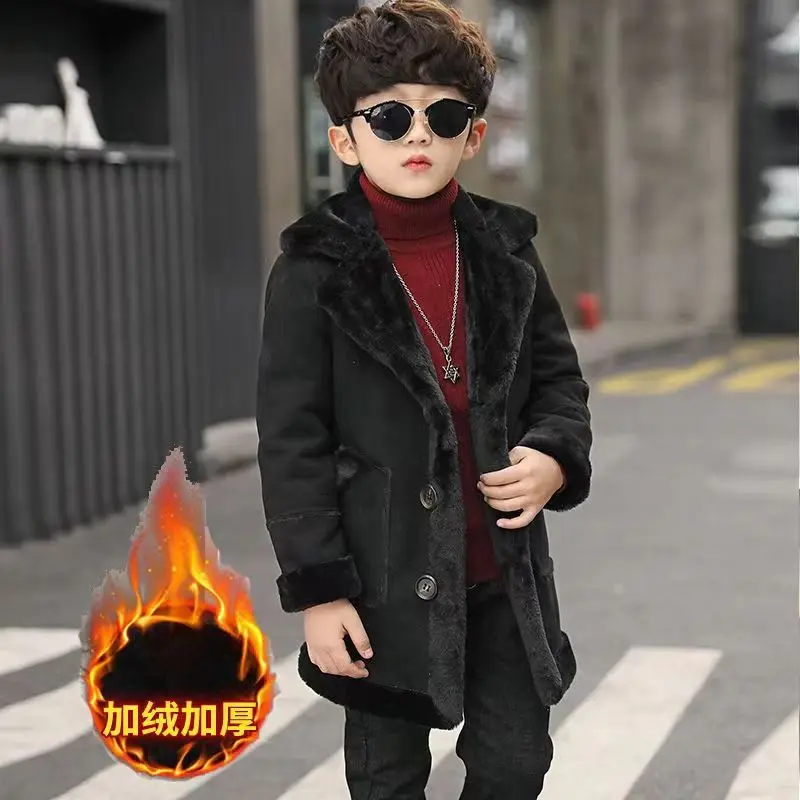 Children Boys Fall Winter Korean The Jacket New Children's Clothing Baby Boy Locomotive Colothing Padded Thickened