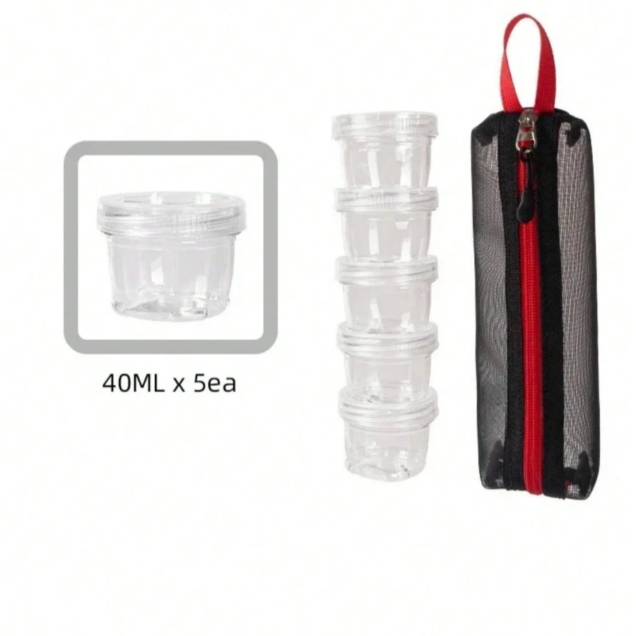 1 pc Camping Spice set, spice container bag (including 5 transparent spice bottles) travel box, container set