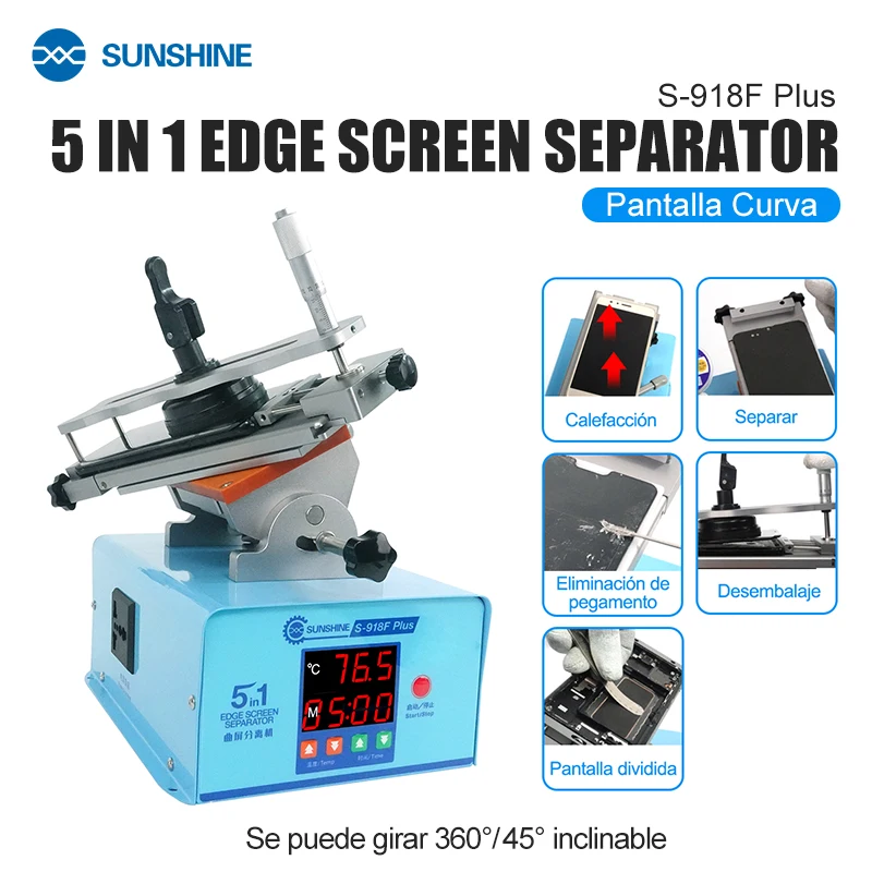 

SUNSHINE S-918F Plus Separator Curved Screen Separation Multi-function 5 in 1, 45° Left And Right Tilt and 360° Rotation
