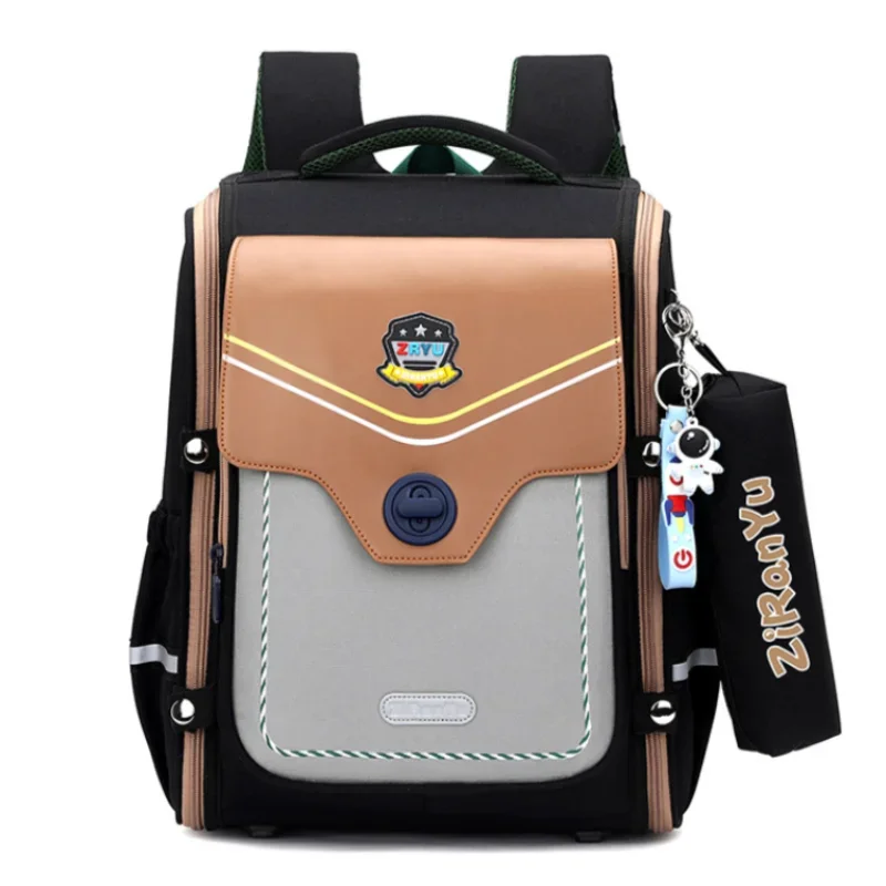 Orthopedic Elementary School Backpack High Quality Waterproof book Bag for Boys And Girls Gift Kids School Bags Pencil bag set 1