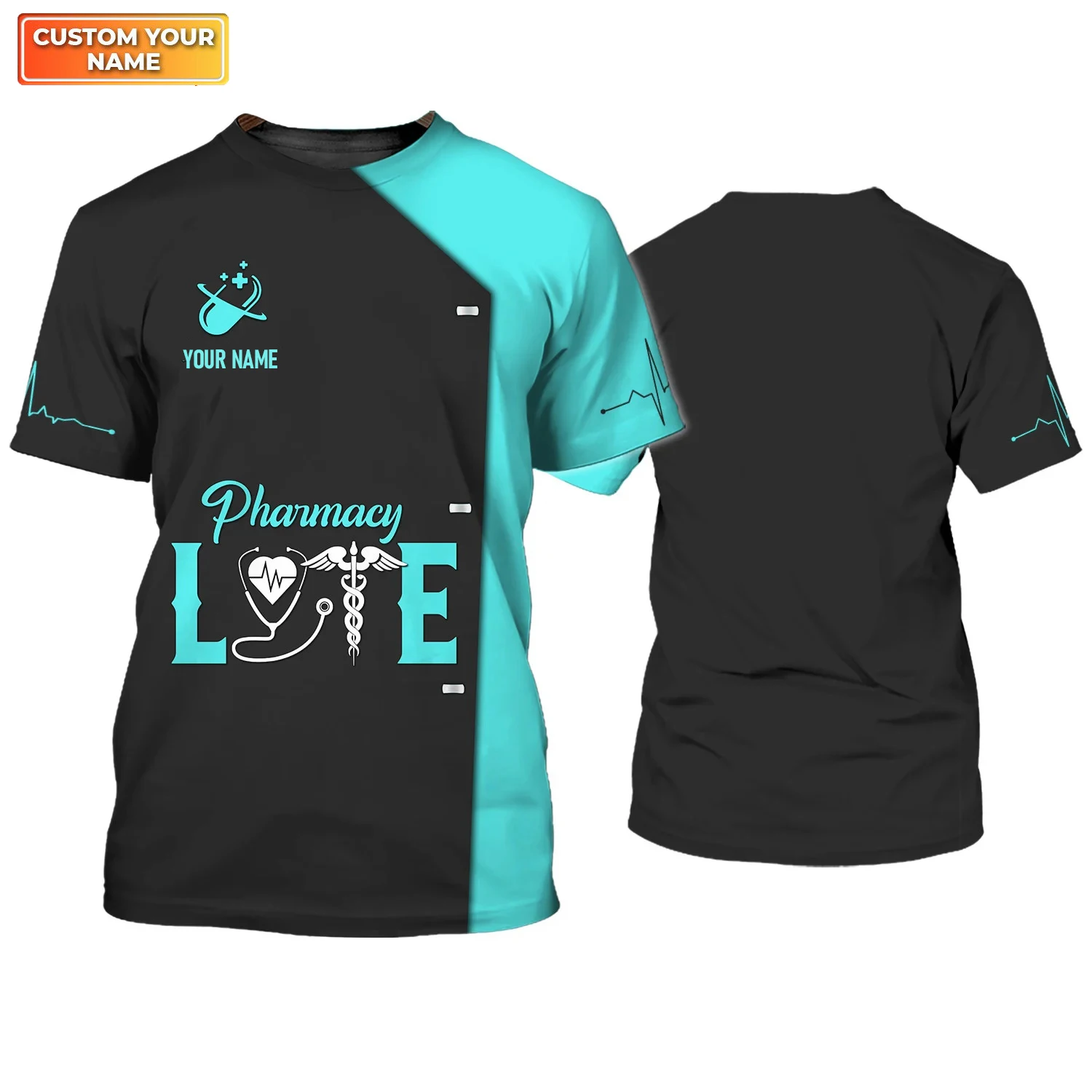 

Summer Cool Nurse Workwear Customized Name T Shirt Loose Casual Tee for Women Angels in White Uniform Pullover Oversized XS-6XL