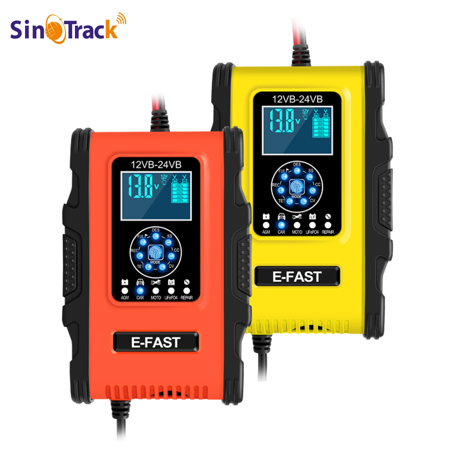 

Quick Car Battery Charger 12V/24V 12A Intelligent Trickle Maintainer Delivers 7 Stage Charging With LCD Display