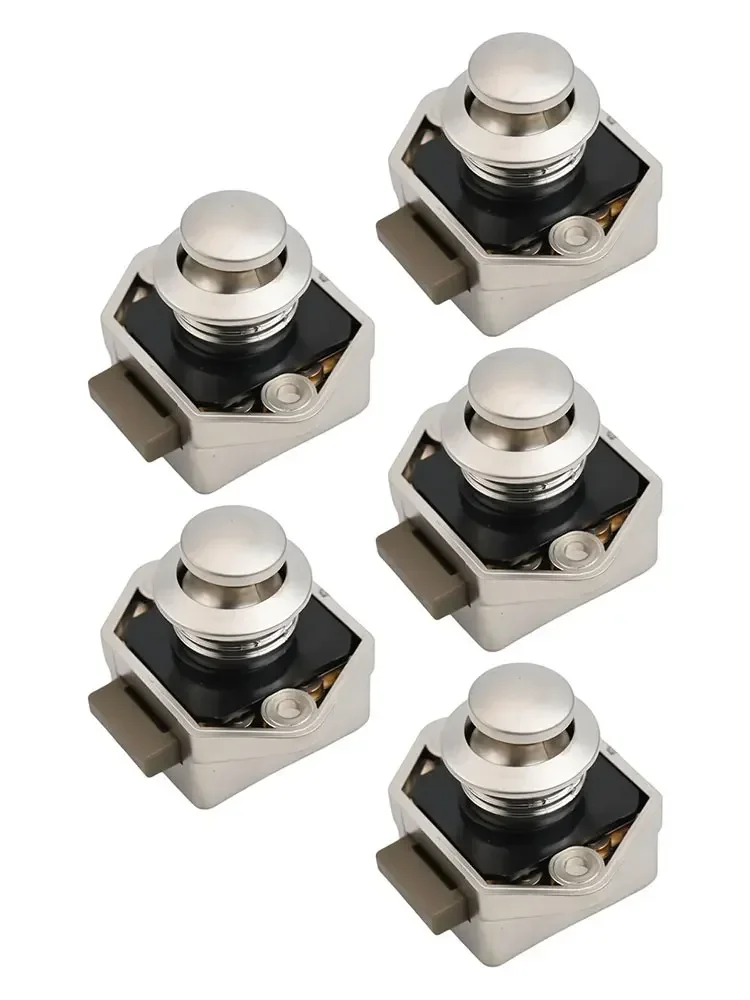 5Pcs Push Button Cabinet Cupboard Drawer lock Campervan Motorhome RV Caravan Boat Motor Home Cabinet Drawer Latch Button Locks