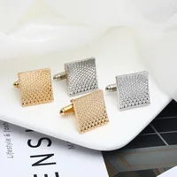 2pc/set Square Men's Cufflinks Simple Geometric Stripes Metal Cufflinks Men's shirt Tie Clip Cufflinks Party Jewelry Set Gifts 2