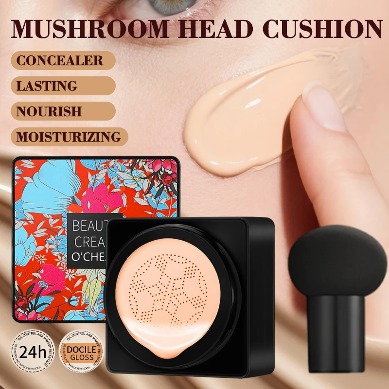 Fondotinta con Cuscino d'Aria a Forma di Fungo, BB Cream Impeccabile, Leggera, Coprente, Idratante a Lunga Durata