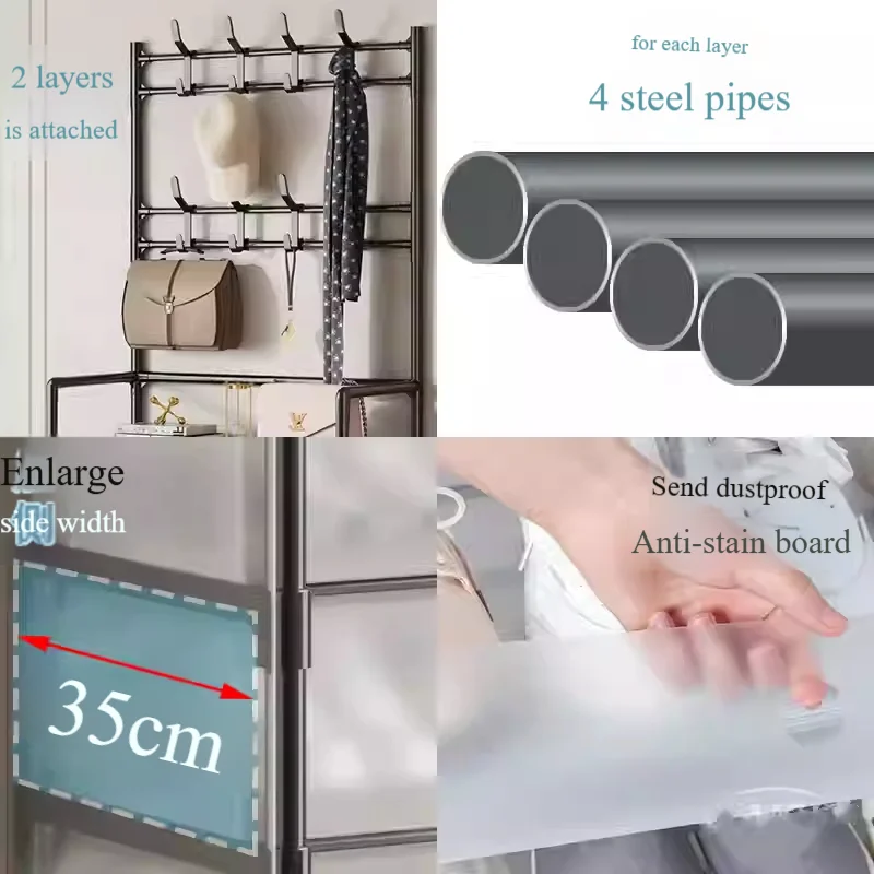 Shoe Rack Multi-layer Clothes Hanger Shoe Storage Home Hallway Space-saving
